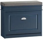 SoBuy Schuhbank Schmal mit Klappe Garderobenbank mit Sitzkissen Blau FSR82-K-B