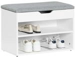 SoBuy Schuhbank mit Sitzfl&auml;che Sitzbank Schuhregal aus MDF 60x43x30cm...