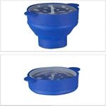 Relaxdays Popcorn Maker Silikon Blau Faltbar Mikrowellengeeignet 14,5 cm x 25,5 cm x