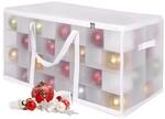 Relaxdays Weihnachtskugel Aufbewahrungsbox Kunststoff Wei&szlig; Verstellbar 37 cm x 73 cm