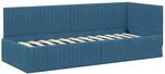 vidaXL Eckbettgestell mit Kopfteil Blau 80 x 200 cm Stoff 42016245
