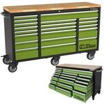 TRUTZHOLM Werkstattwagen Deluxe XXL Unbest&uuml;ckt 160x91 cm 20 Schubladen Gr&uuml;n