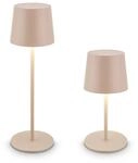 Brilo Akku-LED-Tischleuchte Bota Beige &Oslash; 11 cm