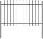 vidaXL Gartenzaun Grau 13,6 x 1,2 m Pulverbeschichteter Stahl 3334151