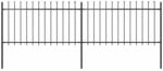 vidaXL Gartenzaun mit Speerspitze Stahl 359 x 100 cm Schwarz 277612
