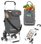 Sekey 3-in-1 Faltbarer Einkaufstrolley Treppensteiger mit K&uuml;hlfach und Spanngurt