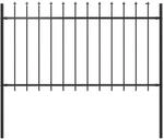 vidaXL Gartenzaun mit Speerspitze Stahl 181 x 100 cm Schwarz 144925