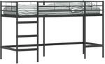 vidaXL Kinderloftbett Schwarz 90 x 190 cm Stahl 42020761