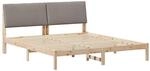 vidaXL Bettgestell Braun und Taupe 200 x 200 cm Massivholz Kiefer 3394361
