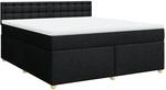 vidaXL Boxspringbett mit Matratze Schwarz 180x200 cm Stoff 3289075