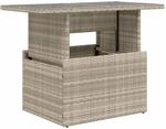 vidaXL Gartentisch mit Glasplatte Hellgrau 100x55x73 cm Poly Rattan 366183