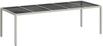 vidaXL Gartentisch Wei&szlig; 250x100x75 cm Poly Rattan und Hartglas 362556
