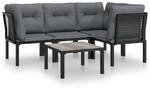 vidaXL 5-tlg Garten-Lounge-Set Schwarz und Grau Poly Rattan Modell 8
