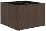 vidaXL Gartentisch mit Glasplatte Braun 55x55x37 cm Poly Rattan 366207