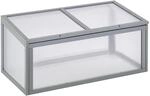 Outsunny Fr&uuml;hbeet mit Abdeckung aus Holz Polycarbonat Wetterfest Grau 90 x 46 x 40