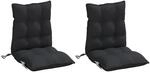 vidaXL Niedriglehner-Auflagen 2 Stk Schwarz Oxford-Gewebe 377692