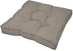Beautissu Flair Loungekissen Outdoor Sitz 60x60x10cm Hellgrau
