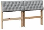 vidaXL Gepolstertes Kopfteil Hellgrau 150 cm Massives Kiefernholz 879169