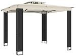 vidaXL Pavillon mit Doppeldach Creme 2,94x2,94 m Stahl 368444