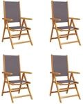 vidaXL Gartenstuhl Verstellbar 4 Stk Anthrazit Stoff und Massivholz 3214541