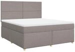 vidaXL Boxspringbett mit Matratze Taupe 180x200 cm Stoff 3293656