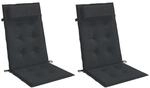 vidaXL Hochlehner-Auflagen 2 Stk Schwarz Oxford-Gewebe 361895