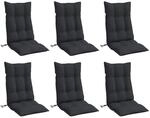 vidaXL Hochlehner-Auflagen 6 Stk Schwarz Oxford-Gewebe 377625