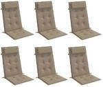 vidaXL Hochlehner-Auflagen 6 Stk Taupe Oxford-Gewebe 361900