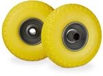 Relaxdays Sackkarrenrad 2er Set Vollgummi Gelb Grau Pannensicher 26 cm x 8,5 cm 1 kg