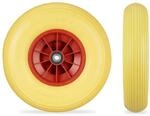 Relaxdays Schubkarrenrad 4.00-6 Vollgummi Gelb Rot Pannensicher 33 cm x 9 cm 1,4 kg