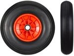 Relaxdays Schubkarrenrad Vollgummi Schwarz Rot Pannensicher 33 cm x 9 cm 1,4 kg