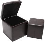 MCW Sitzhocker Carrara 2er-Set Braun