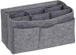 Relaxdays Taschenorganizer Filz Dunkelgrau Mit F&auml;chern 17,5 cm x 32 cm x 20 cm 0,33