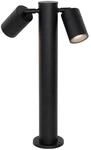 QAZQA Stehende Au&szlig;enleuchte Schwarz 45 cm IP44 Verstellbar 2 Licht Duo