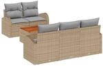 vidaXL Garten-Sofa-Set 6-Tlg Beige Hellgrau 3356187