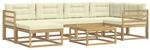 vidaXL Outdoor-Sofagarnitur 7 Stk Wei&szlig; und Creme 3386709