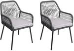 PROREGAL Gartenstuhl 2er-Set 81x54x62cm Sitzh&ouml;he 46cm Outdoor Sitzpolster Aluminium