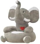 vidaXL Pl&uuml;sch-Kindersessel Elefant Grau 80159