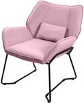 ML-Design Loungesessel Rosa mit Leinenbezug mit Armlehne und R&uuml;ckenlehne