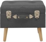 vidaXL Hocker mit Stauraum 40 cm Dunkelgrau Stoff