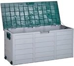 Beliani Truhe LOCARNO Grau Gr&uuml;n 50x112x53