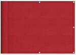 vidaXL Balkon-Sichtschutz Rot 75x1000 cm 100 % Polyester-Oxford 42002131