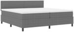 vidaXL Boxspringbett Hellgrau und Wei&szlig; 200 x 200 cm Cordstoff 3337527