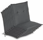 Beautissu 8er Set Niedriglehner Auflage Loft NL 100x50x6cm Graphitgrau