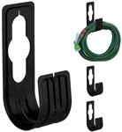 Relaxdays Schlauchhalter Kunststoff Schwarz 4er Set 22 x 7,5 x 10 cm 0,063 kg
