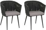 Proregal 2er-Set Aluminium-Gartenstuhl HxBxT 82x61x57 cm Sitzh&ouml;he 50cm Olefin