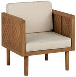 Beliani Gartenstuhl Heller Holzfarbton Beige 65x65x76