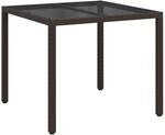 vidaXL Garten-E&szlig;tisch Braun 90 x 90 x 75 cm Poly Rattan 362532