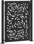 vidaXL Gartentor Schwarz 105 x 130 cm Stahl Flammendesign 4100990
