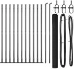 vidaXL Zaunpfosten Grau 25 x 1,4 m 16 x 16 mm Maschen Stahl und PVC 3352562